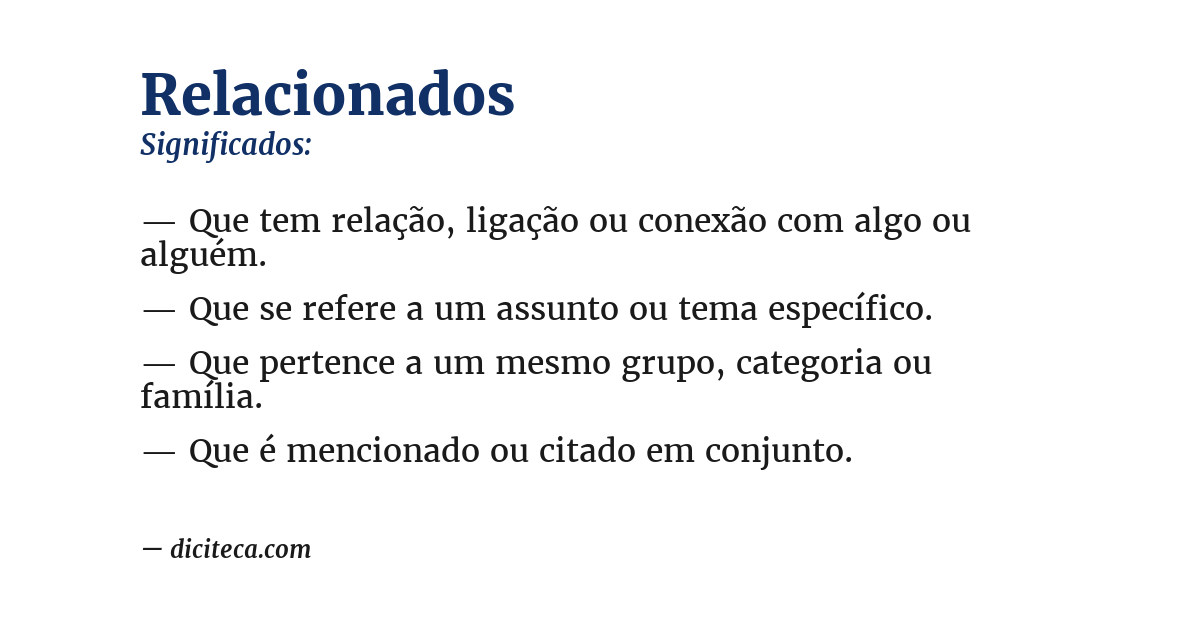 Significado de relacionados