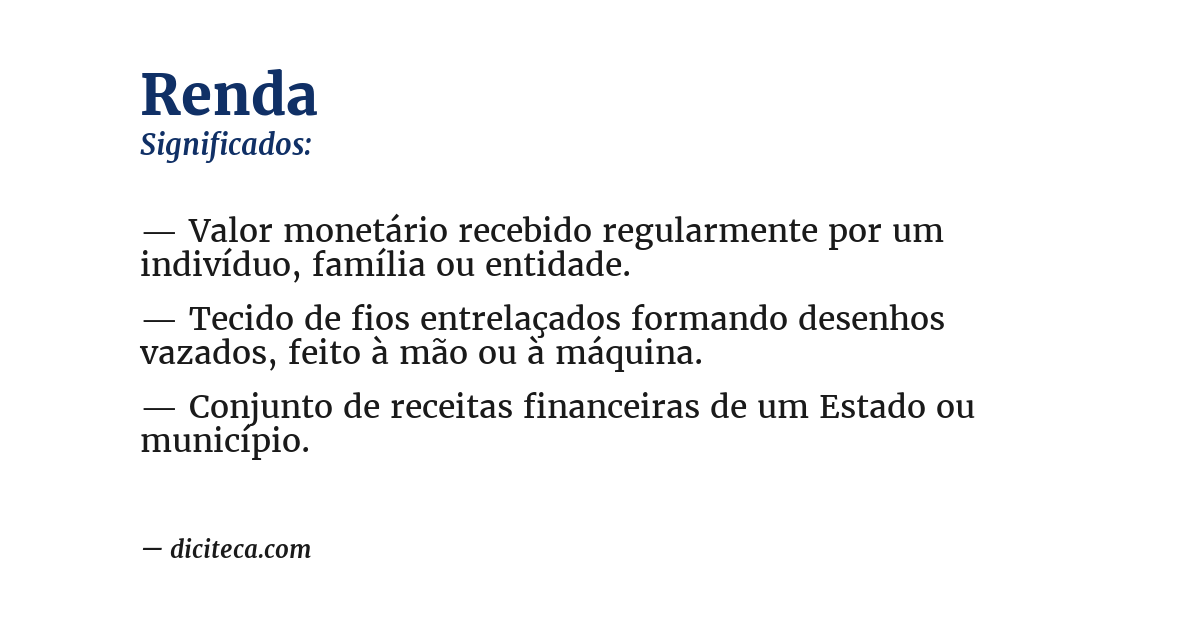 Significado de renda
