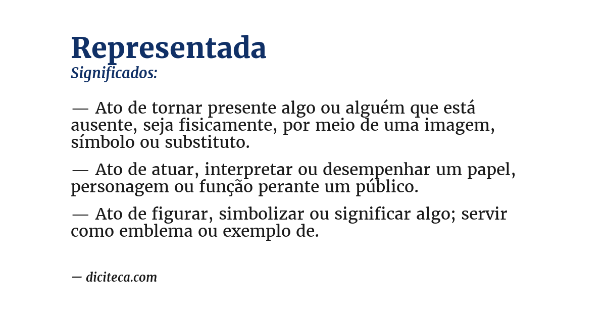 Significado de representada