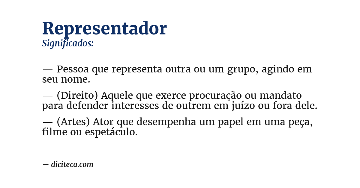 Significado de representador