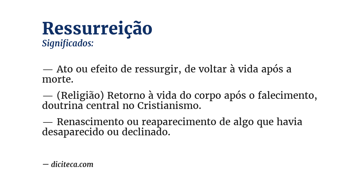 Significado de ressurreição
