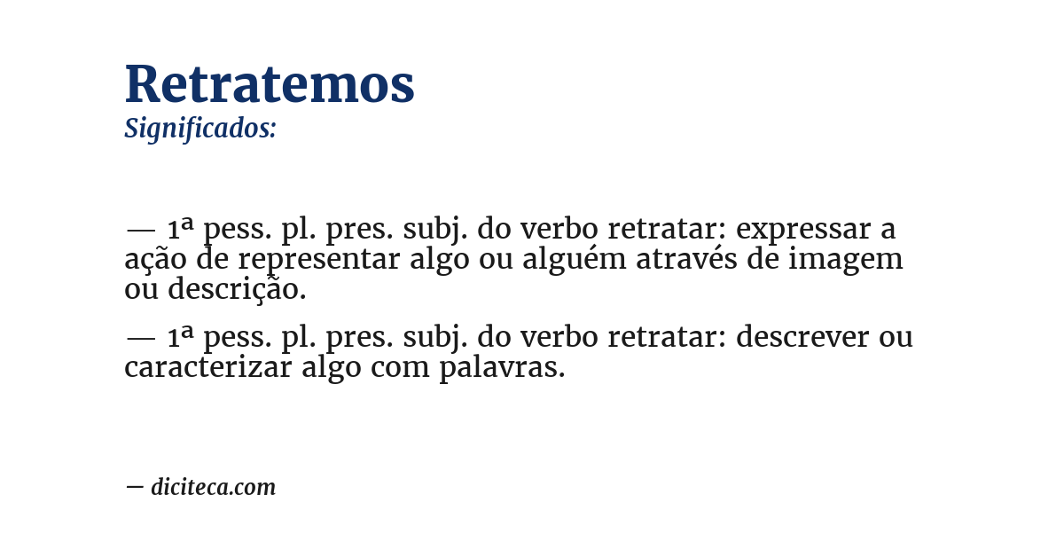 Significado de retratemos