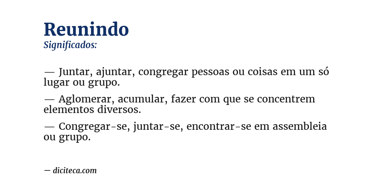 Significado de reunindo