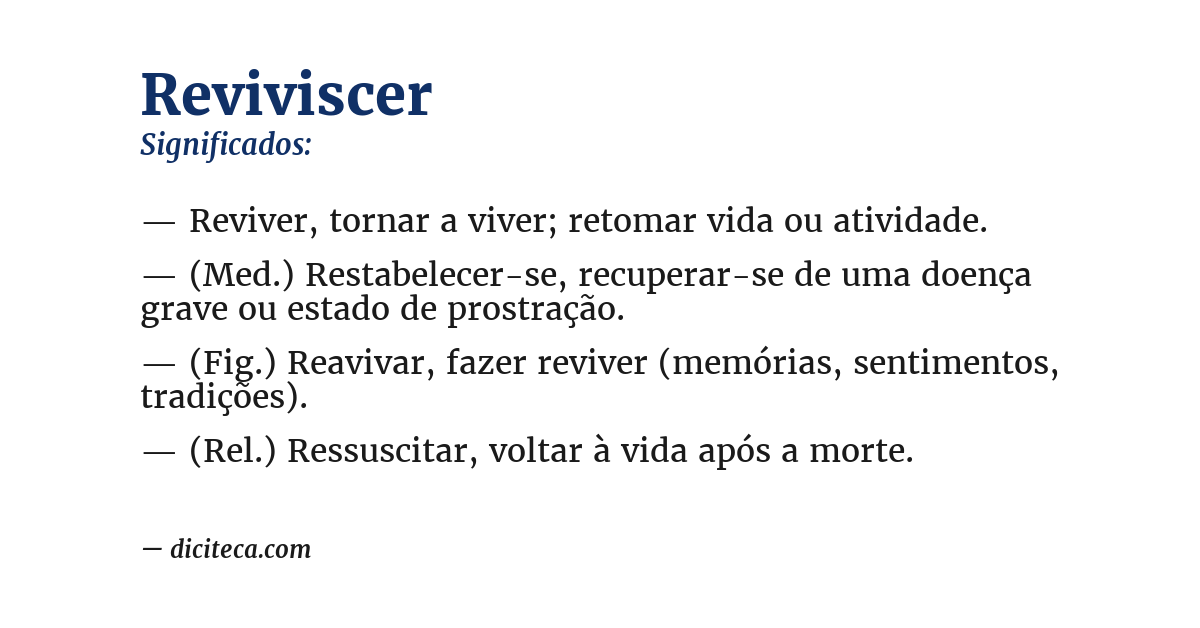 Significado de reviviscer