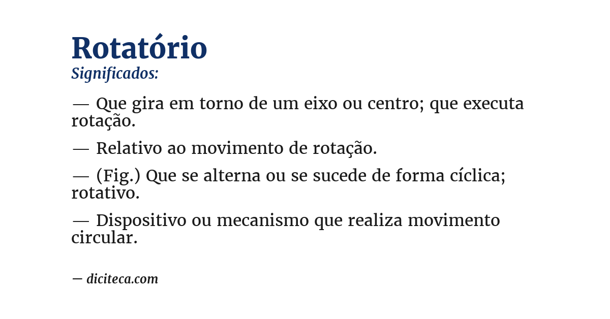 Significado de rotatório