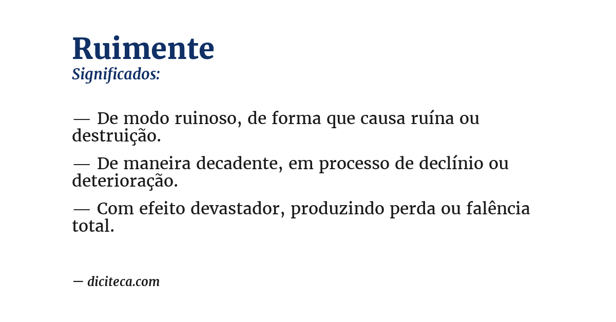 Significado de ruimente