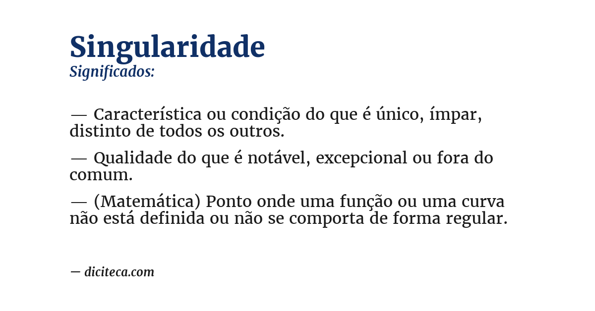 Significado de singularidade