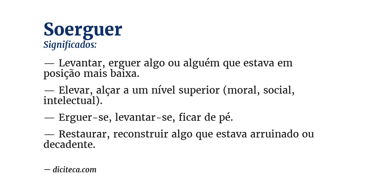 Significado de soerguer
