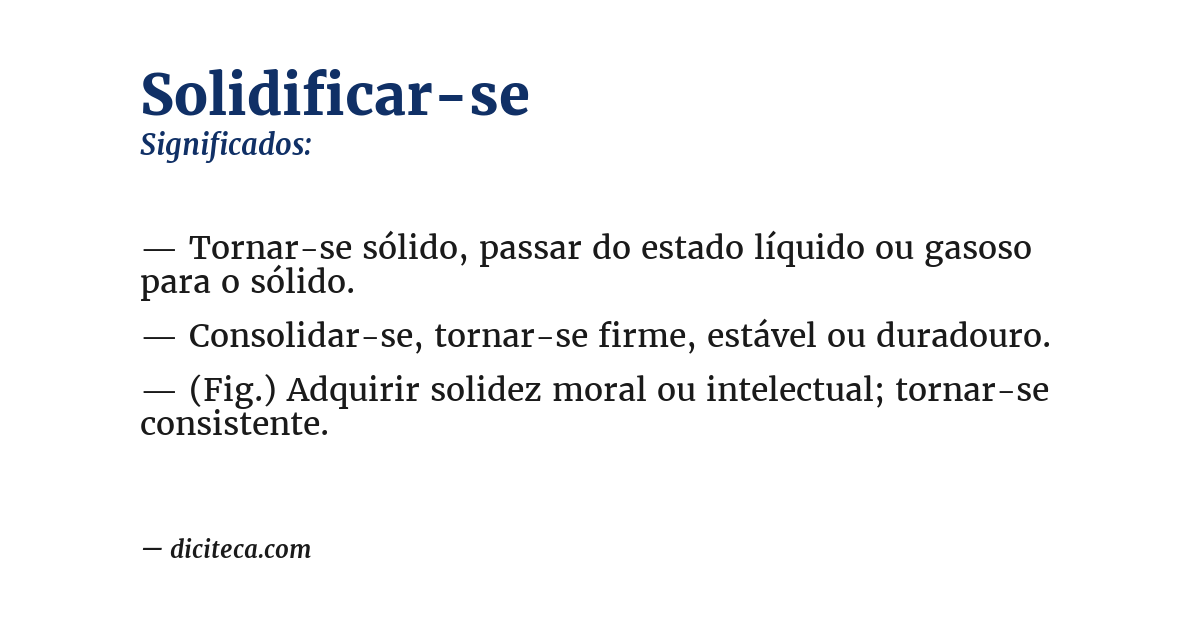 Significado de solidificar-se