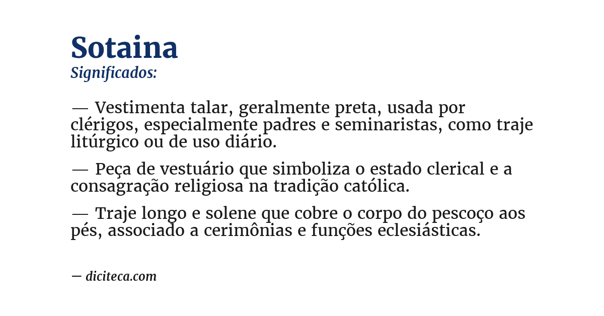 Significado de sotaina