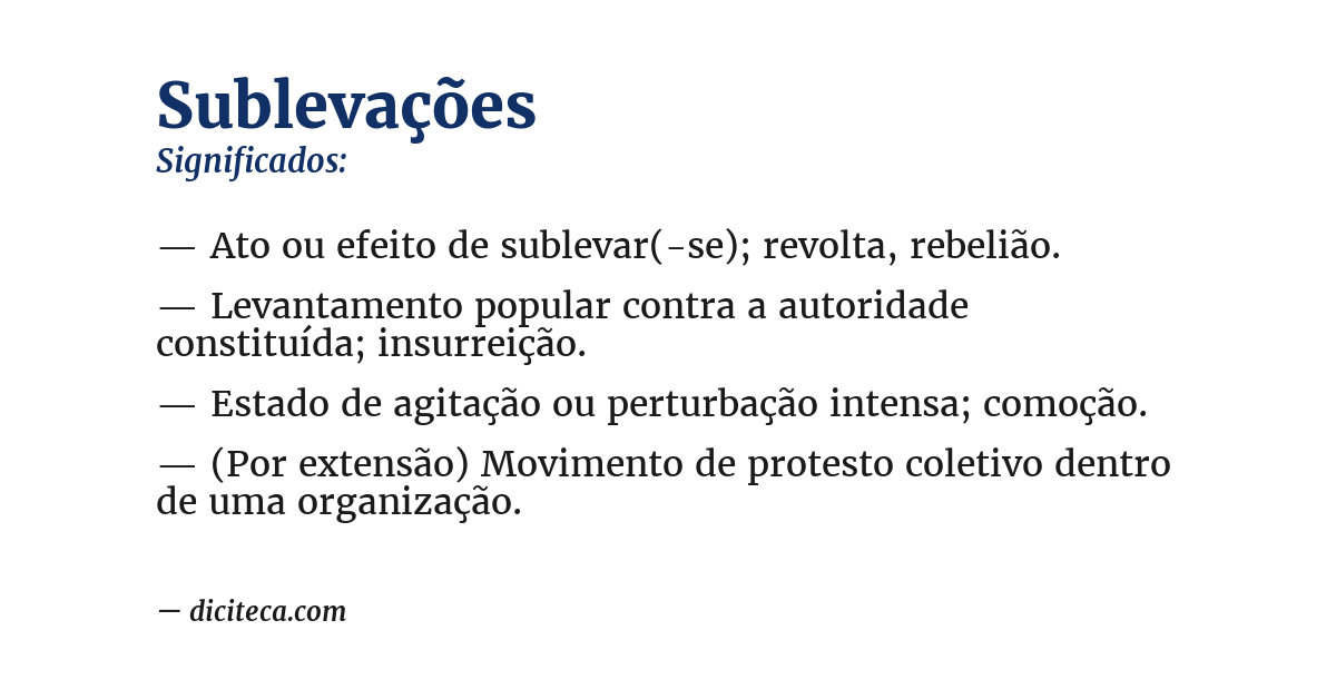 Significado de sublevações