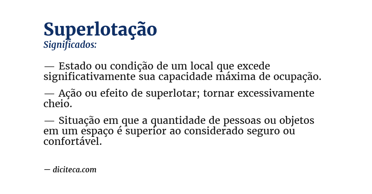 Significado de superlotação