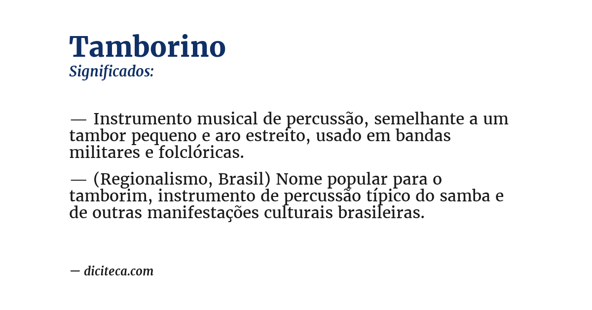 Significado de tamborino
