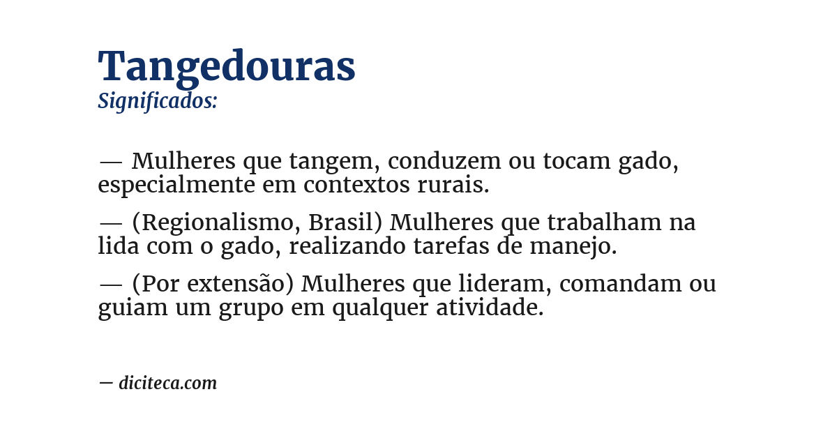 Significado de tangedouras