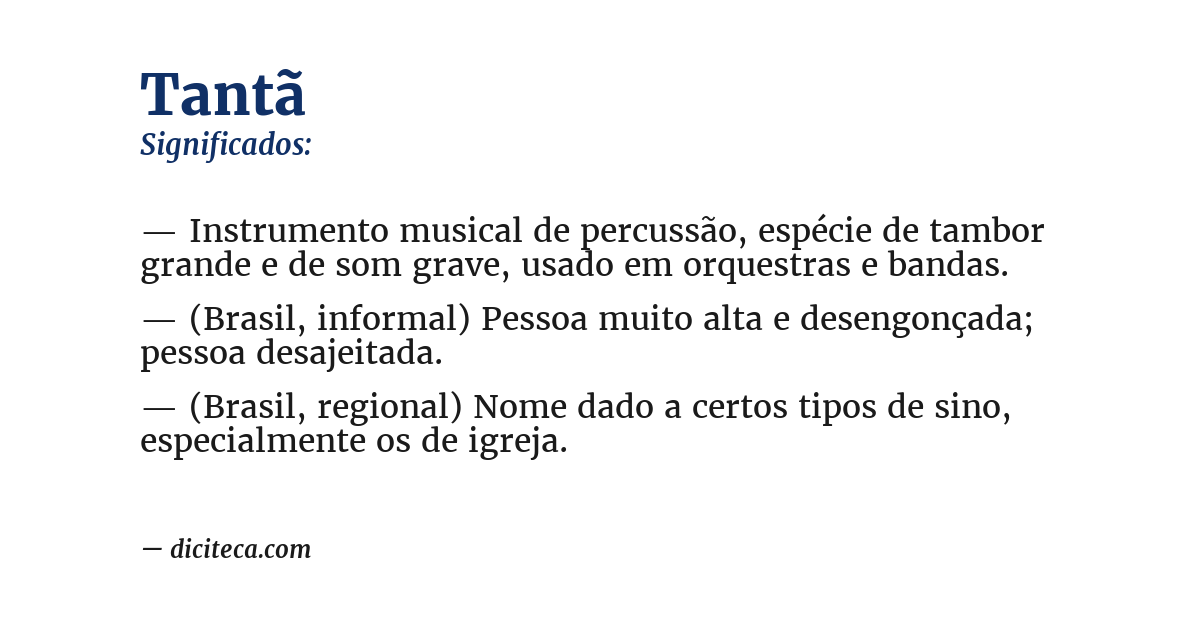 Significado de tantã