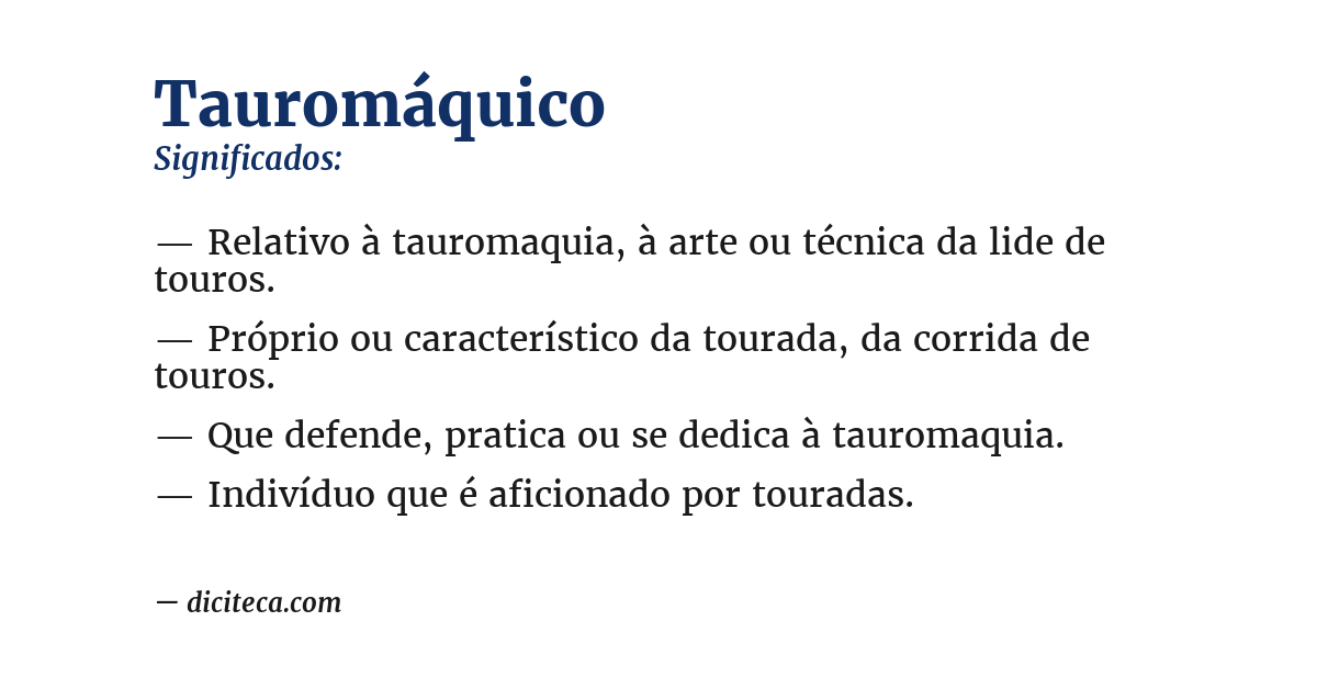 Significado de tauromáquico