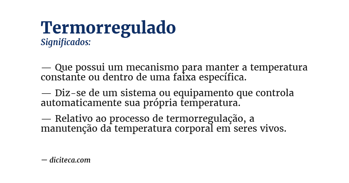 Significado de termorregulado