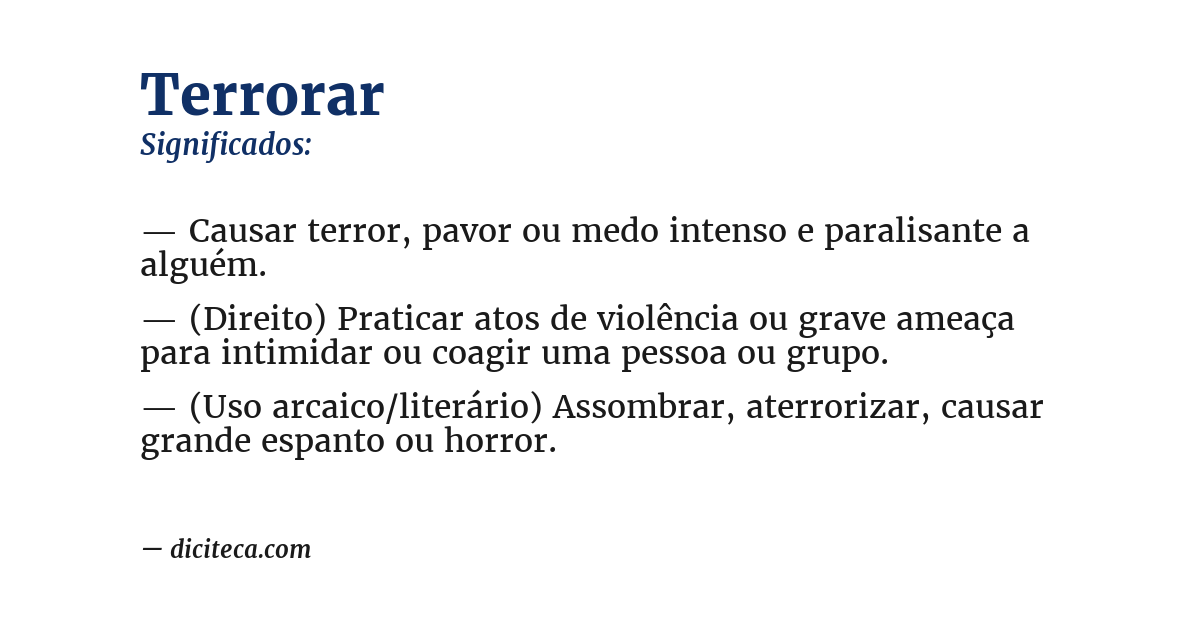Significado de terrorar