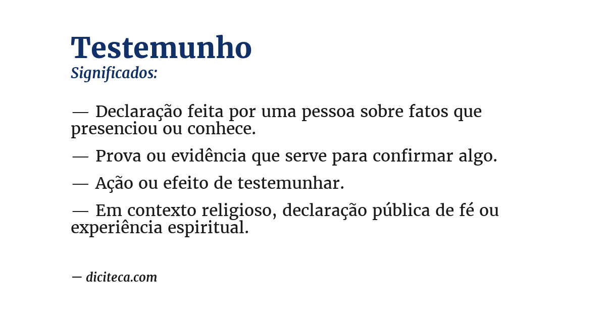 Significado de testemunho