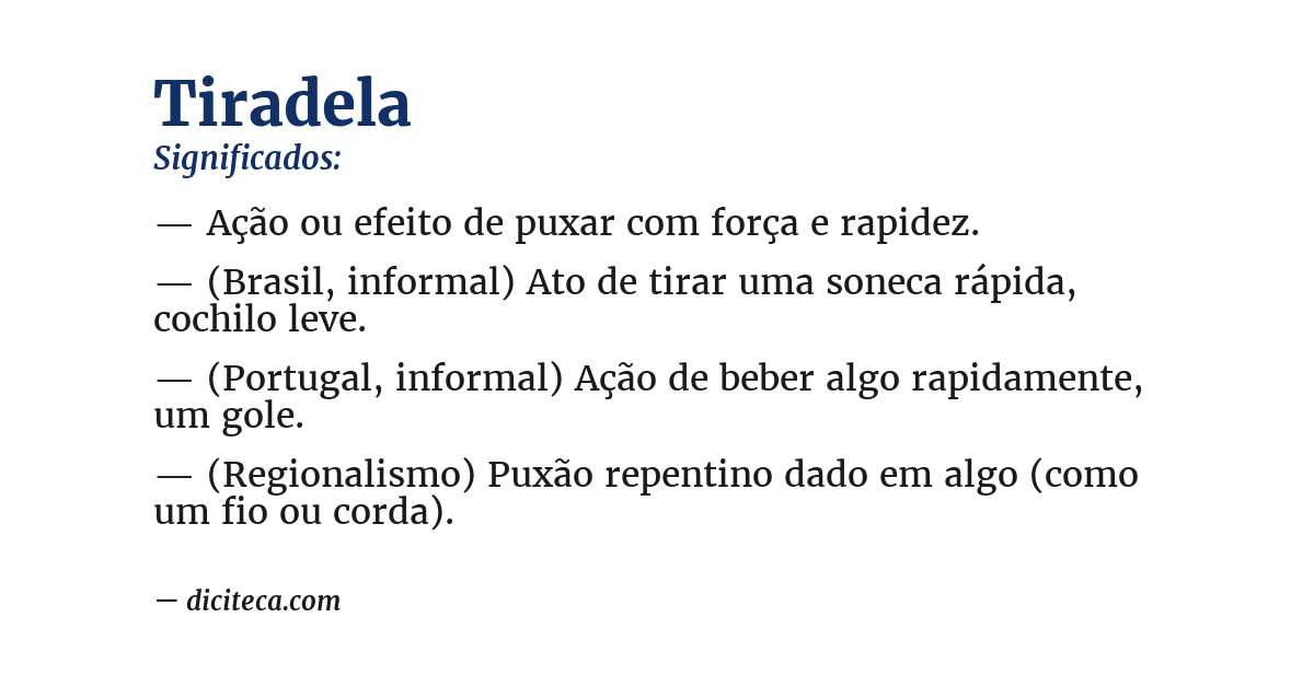 Significado de tiradela