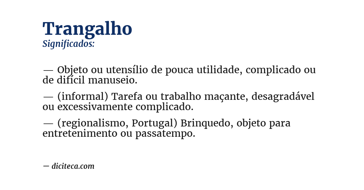 Significado de trangalho