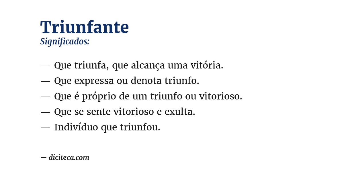 Significado de triunfante