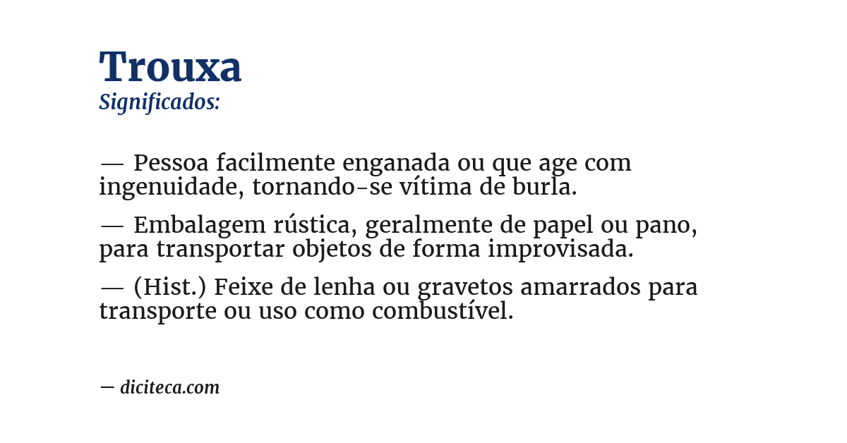 Significado de trouxa
