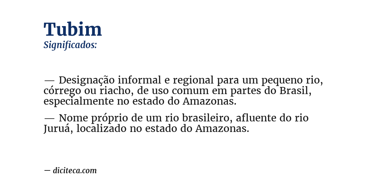 Significado de tubim