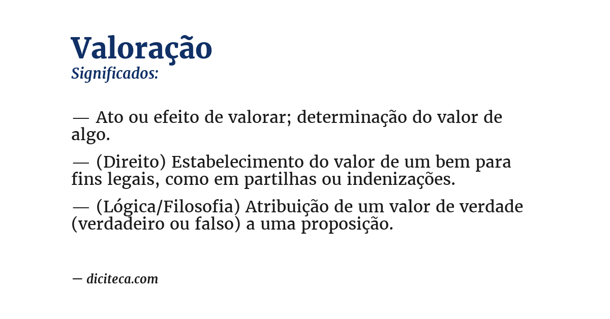 Significado de valoração