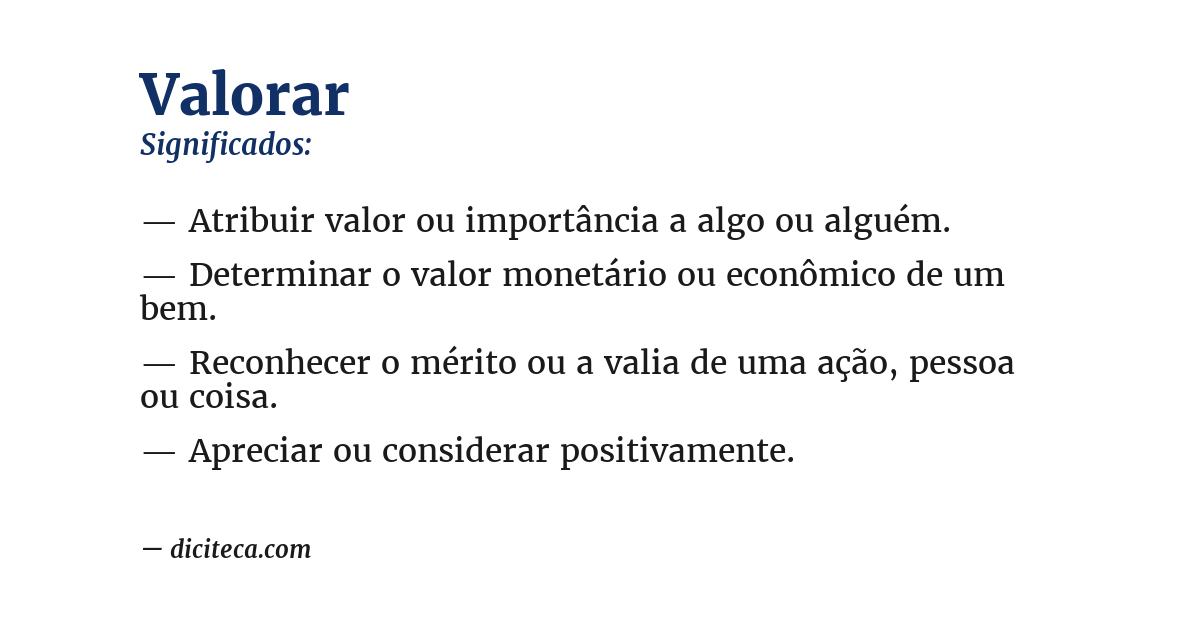 Significado de valorar