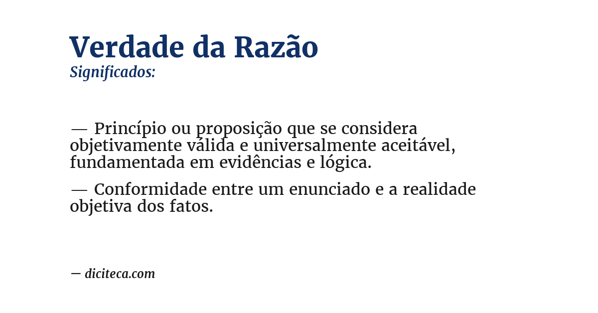 Significado de verdade da razão