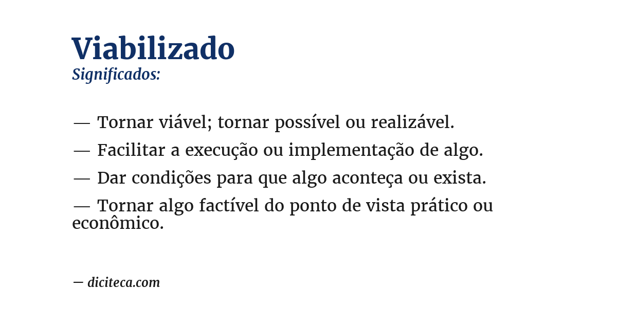 Significado de viabilizado