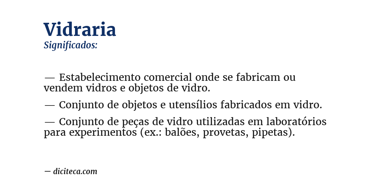 Significado de vidraria