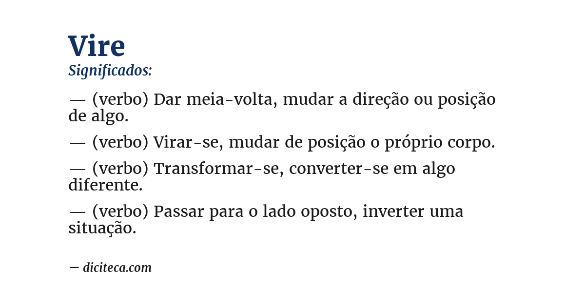 Significado de vire