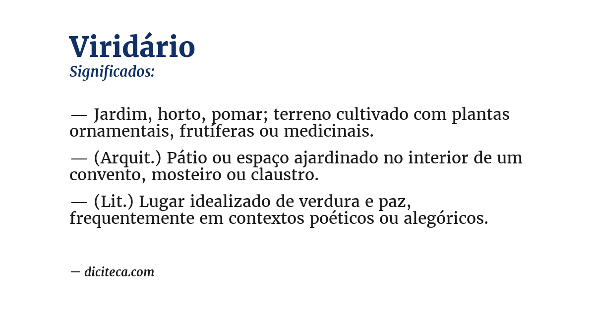 Significado de viridário