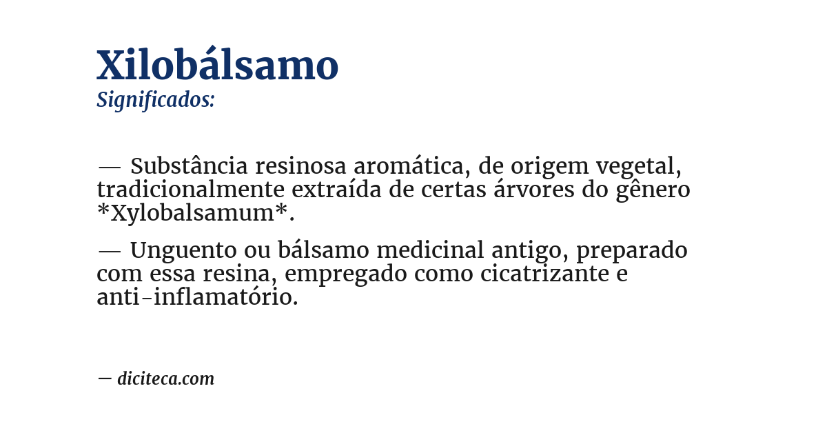 Significado de xilobálsamo