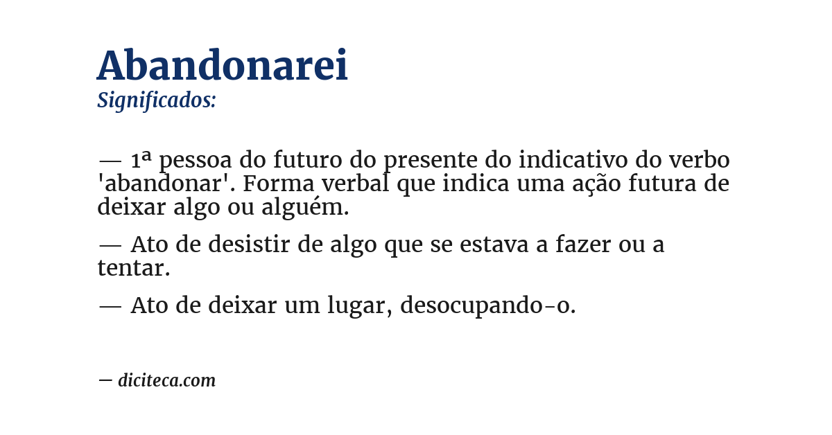 Significado de abandonarei