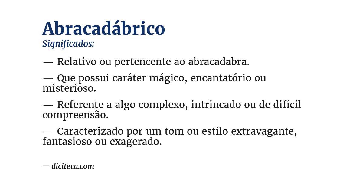 Significado de abracadábrico