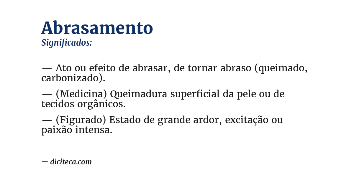 Significado de abrasamento
