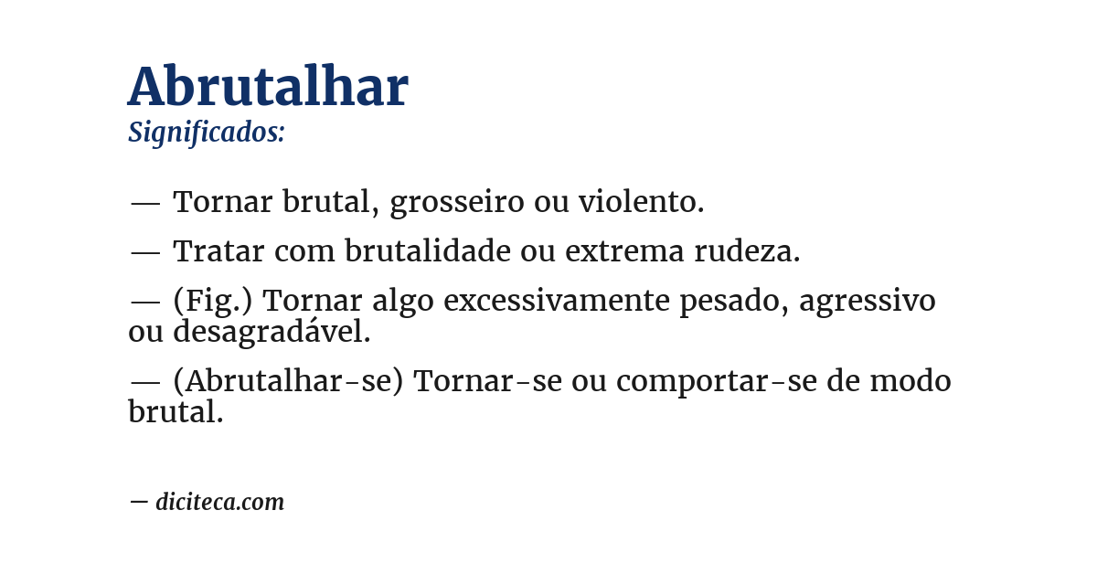 Significado de abrutalhar
