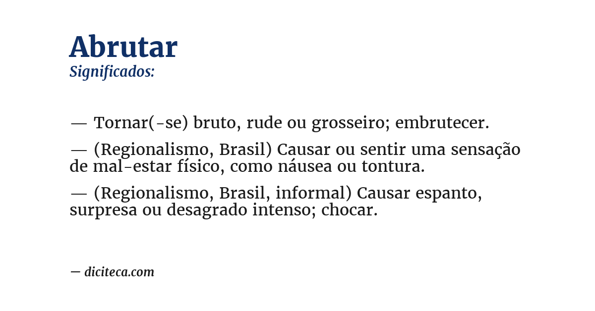 Significado de abrutar