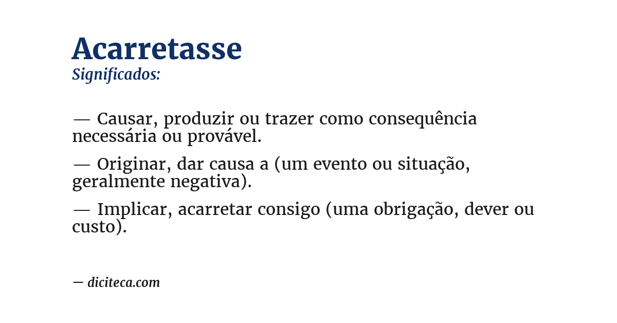 Significado de acarretasse