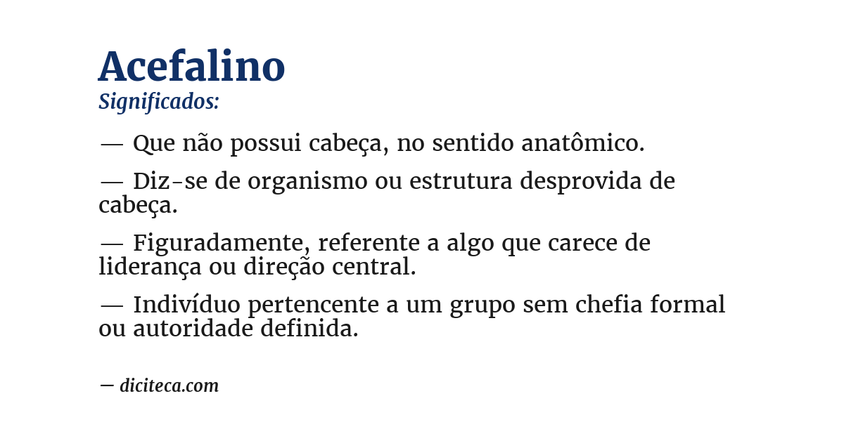 Significado de acefalino