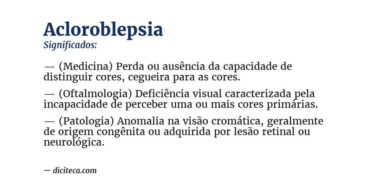 Significado de acloroblepsia