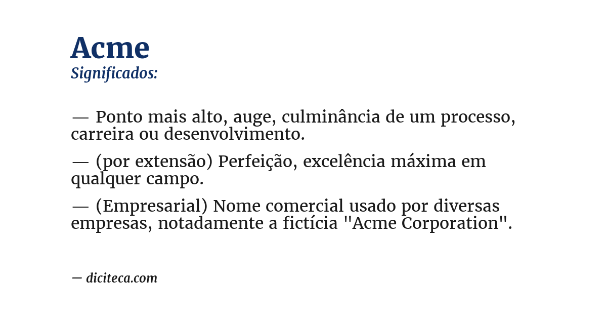 Significado de acme