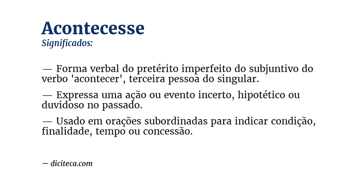 Significado de acontecesse