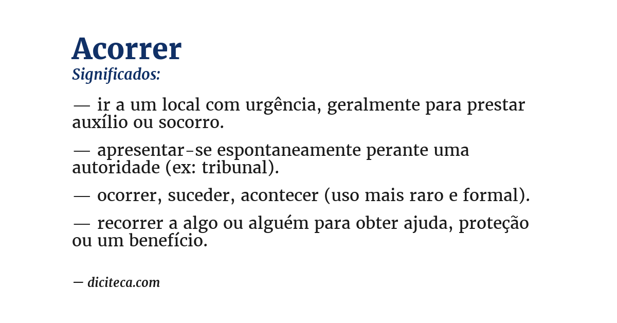 Significado de acorrer