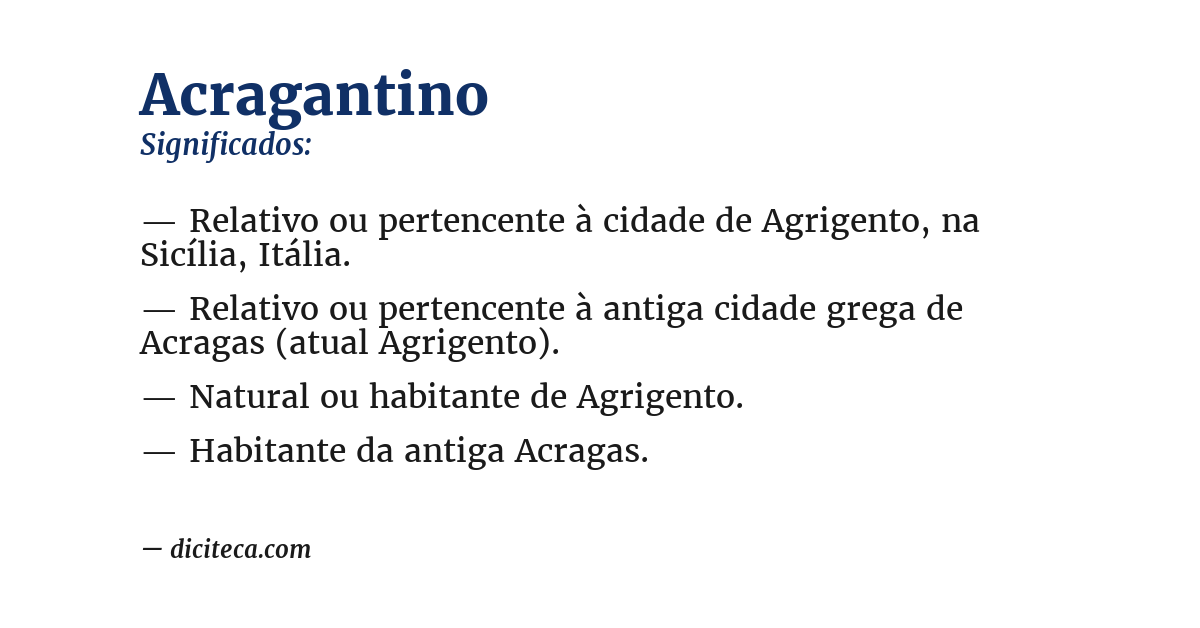 Significado de acragantino