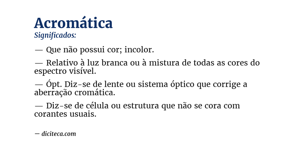 Significado de acromática
