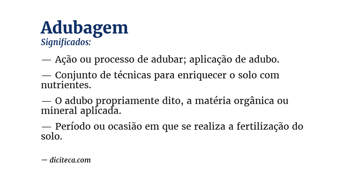 Significado de adubagem